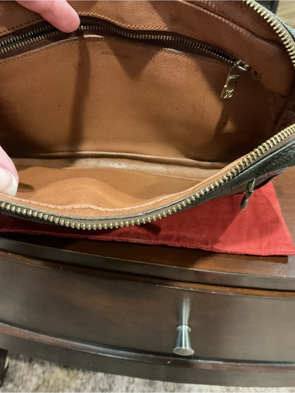 Louis Vuitton Marly Dragonne Clutch Black and Brown Leather Wrist Strap - Picture 6 of 10